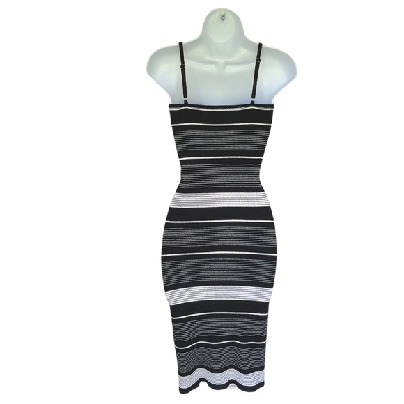 Windsor Black and White Striped Midi Sweater Dress - Picture 2 of 7